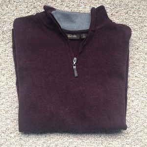 Burgundy Quarter Zip Sweater